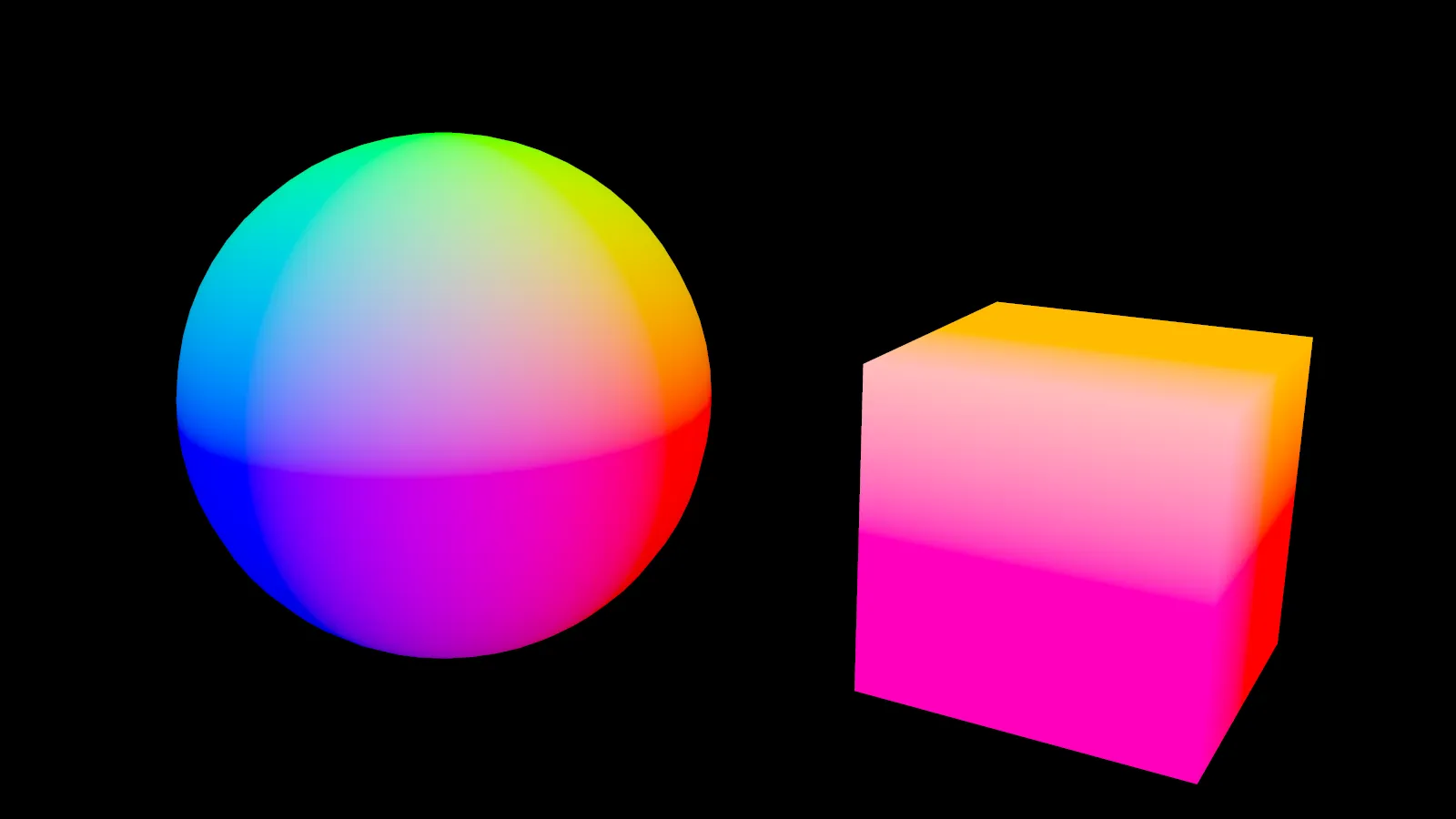 The position buffer: world-space XYZ written straight into RGB